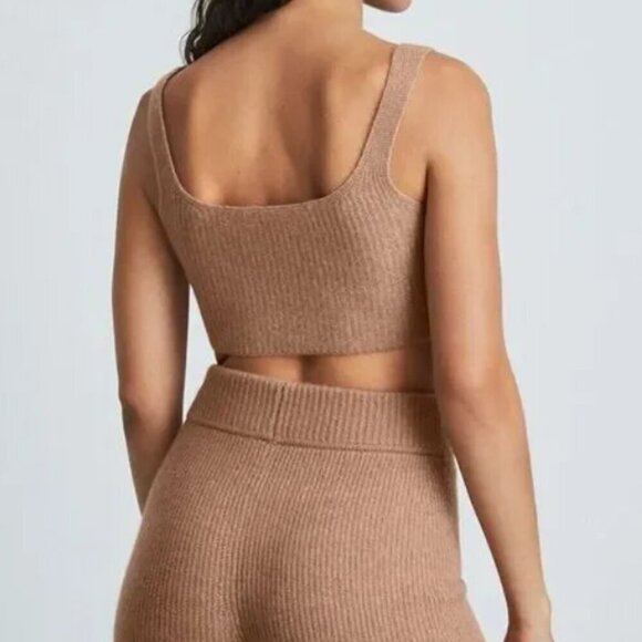 Everlane Cozy Stretch Cropped Knit Tank Camel Brown Size Large NWT - Picture 2 of 7